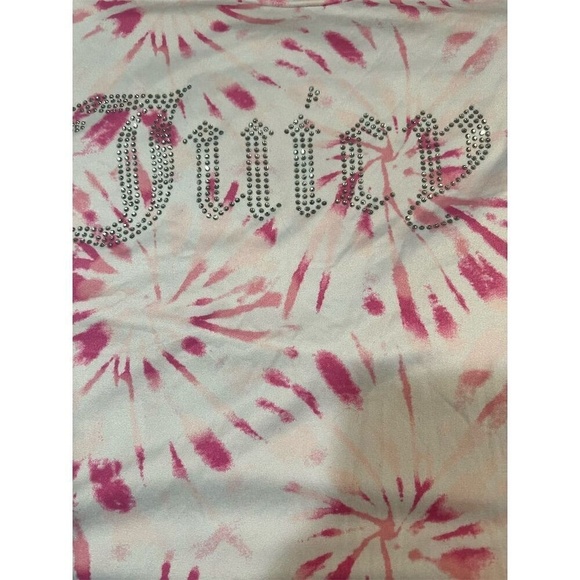 Juicy Couture Women's 1X Tie Dye Rhinestone Logo Pajama Set Pink - Picture 8 of 10
